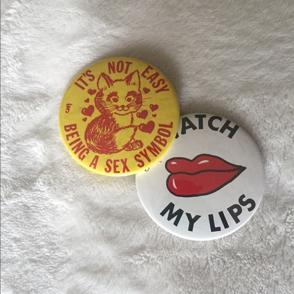 Vintage Accessories - Vintage Button Pins (Sex Kitten )